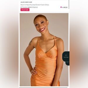 NEW Jules and Cleo Orange Satin Prom Dress